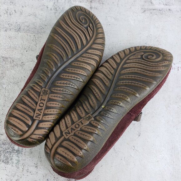 NAOT Israel Leather Comfort Shoes Mary Jane Metallic size 38 Lagenlook Hippie - Picture 11 of 11